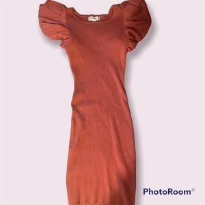 Ruffled sleeve dress